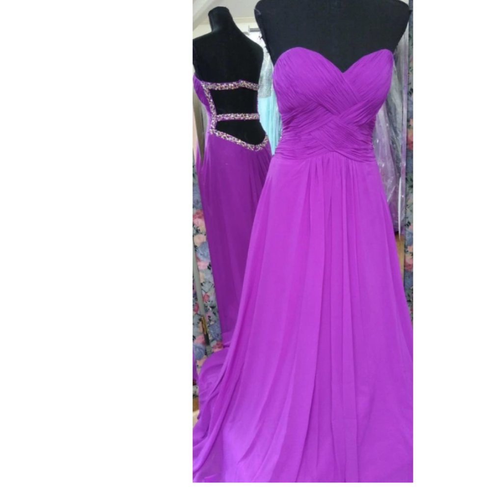 FAVIANA strapless purple gown